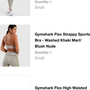 Gymshark Flex Strappy Sports Bra - Washed Khaki Marl/ Blush Nude